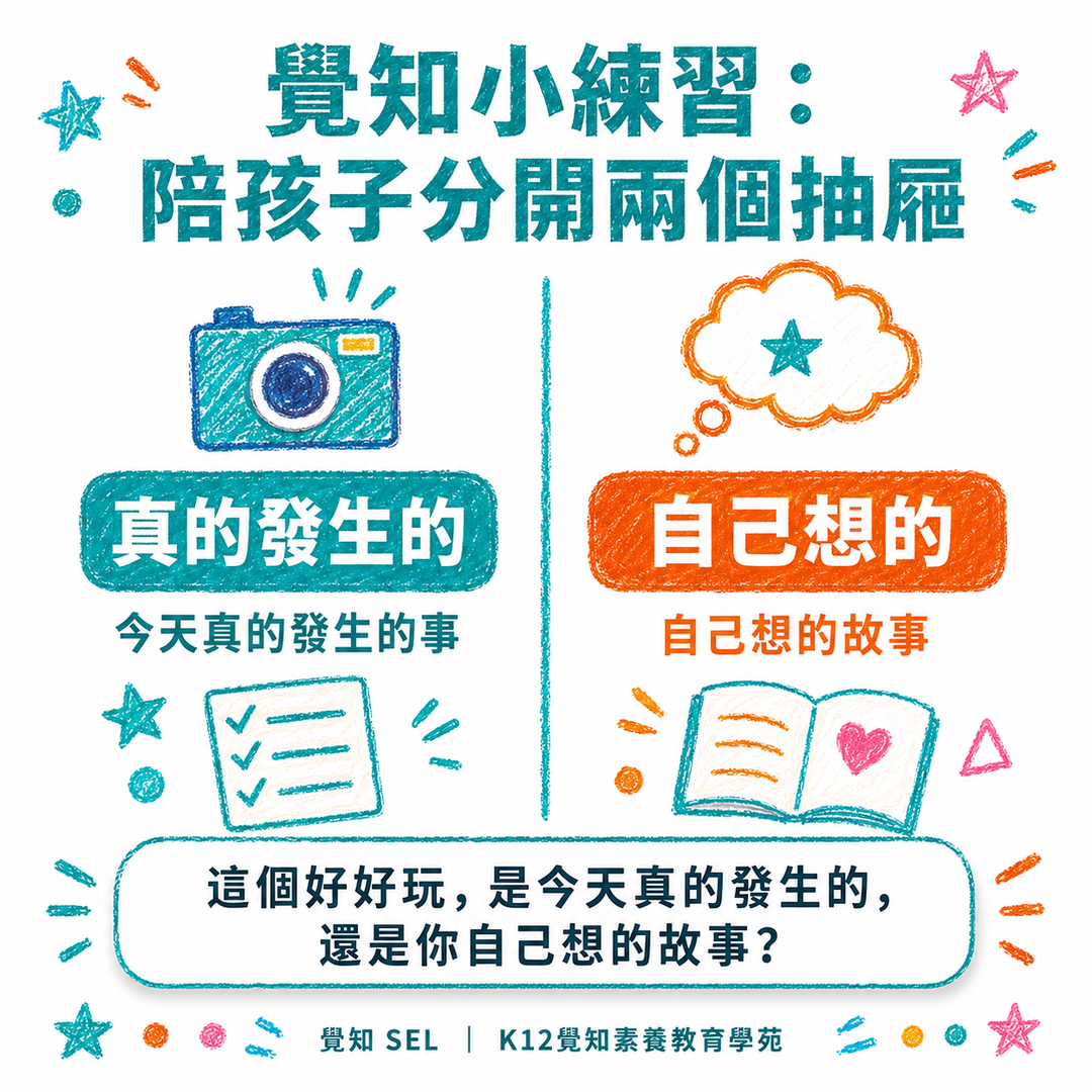 覺知小練習：陪孩子分開兩個抽屜